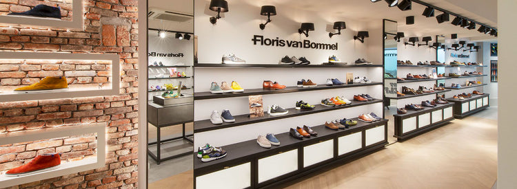 Floris van Bommel store interior with men's shoes and sneakers on display