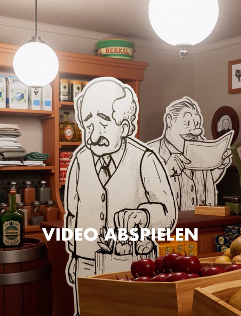 video abspielen. Floris van Bommel. Animated characters in a traditional grocery store