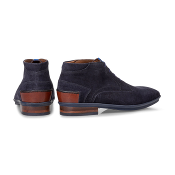 Schn&uuml;rstiefel Wildleder blau