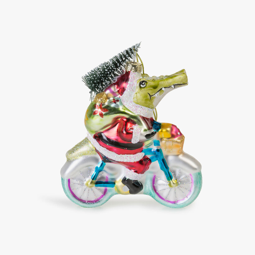 Weihnachtsbaumschmuck Krokodil aufm Fahrrad
