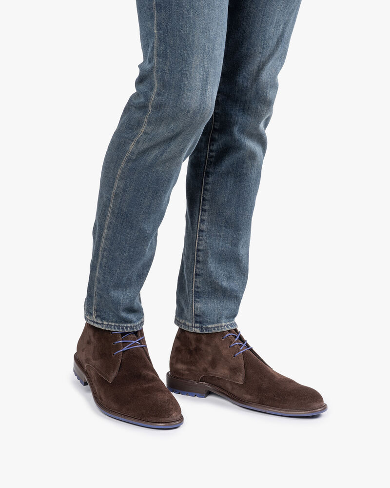 Schnürstiefel Wildleder dunkelbraun