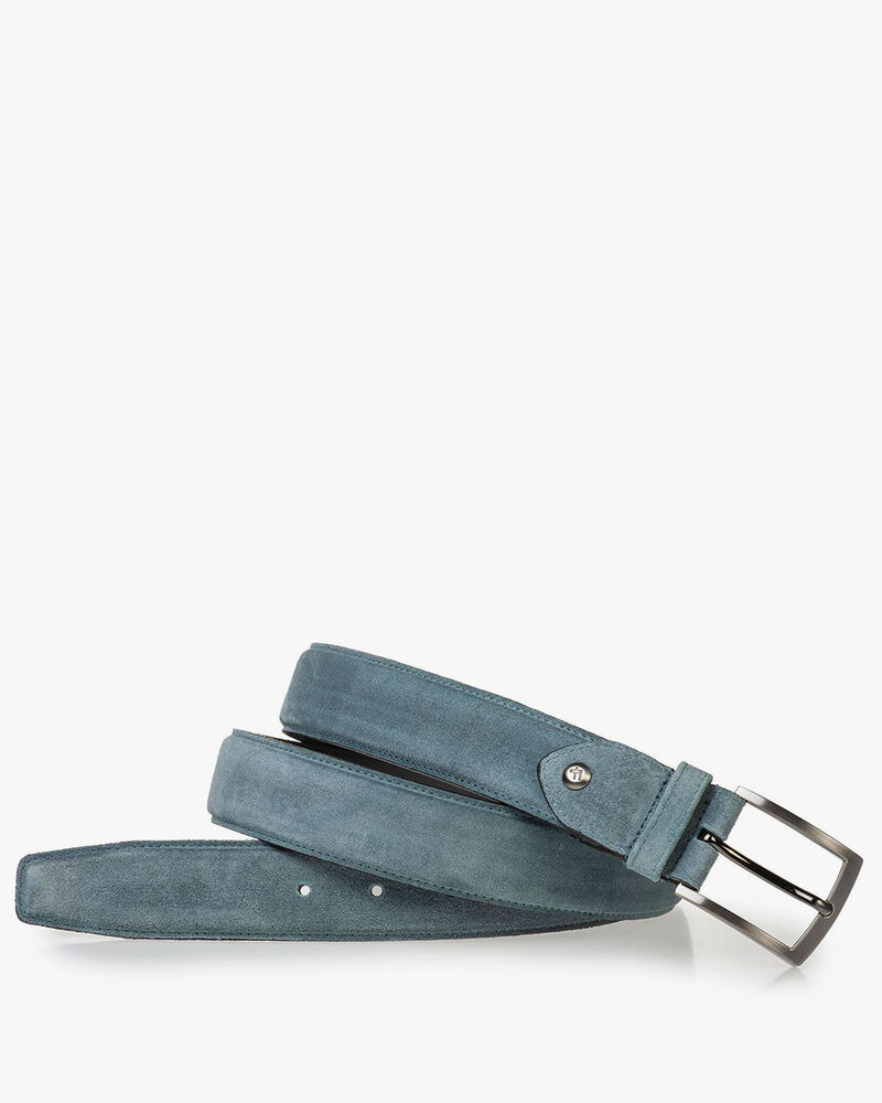 Light blue belt suede leather