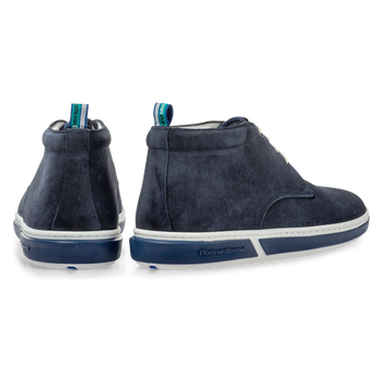 Dunkelblauer Wildleder-Schnürstiefel