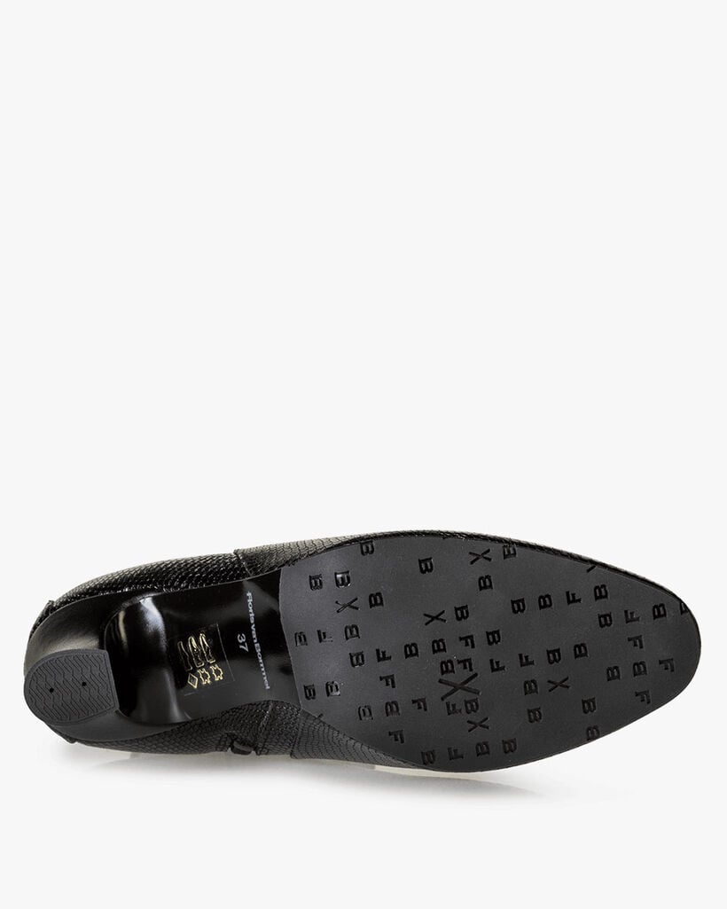 Stiefelette Reptilienprint schwarz