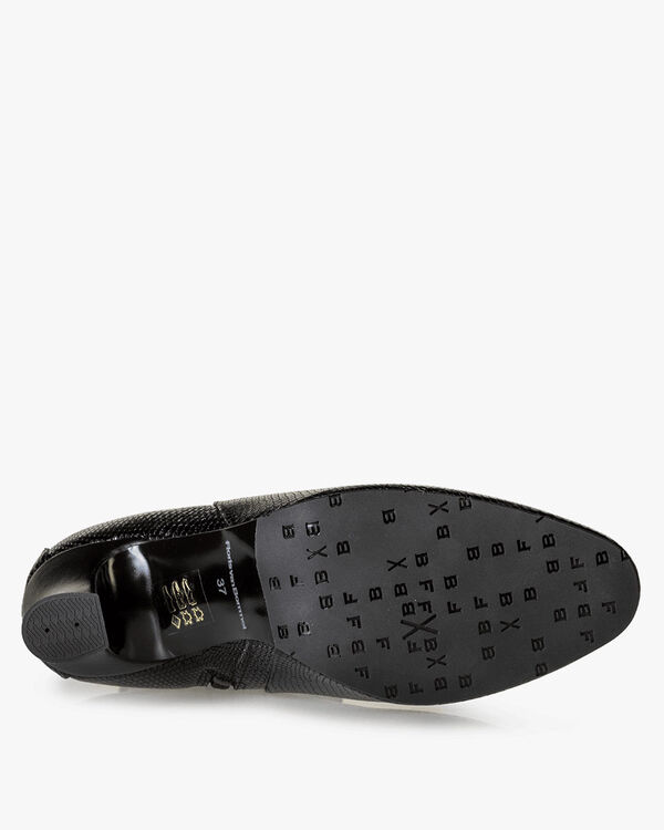 Stiefelette Reptilienprint schwarz