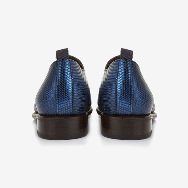 Floris van Bommel Leder-Herren-Schnürer in Metallicblau