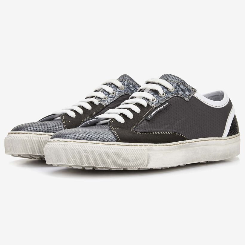Floris van Bommel grauer Leder-Herren-Sneaker
