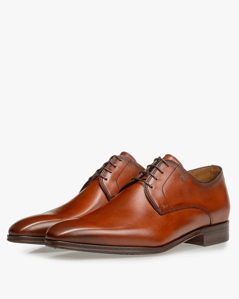 Lace shoe calf leather dark cognac