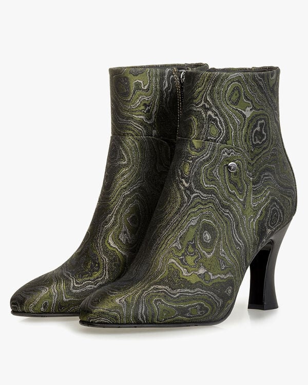 Ankle boot print green
