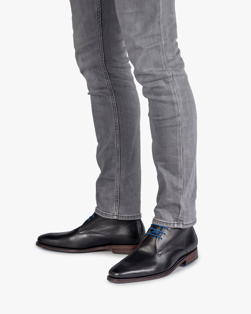 Schnürstiefel Kalbsleder Schwarz