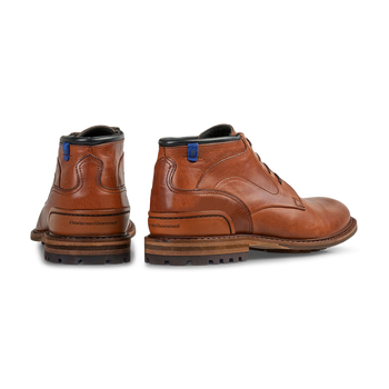 Schn&uuml;rstiefel Leder cognac