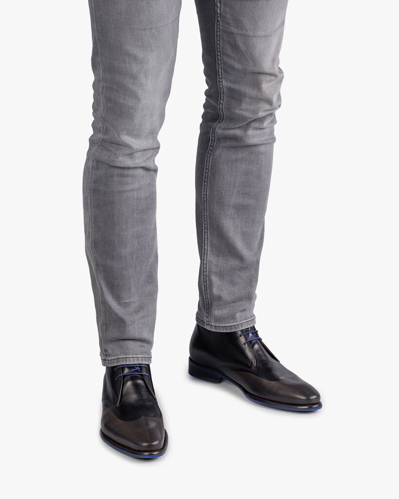 Schnürstiefel schwarz Kalbsleder