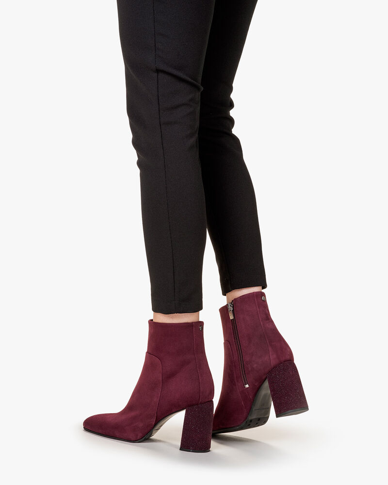 Stiefelette Wildleder bordeaux