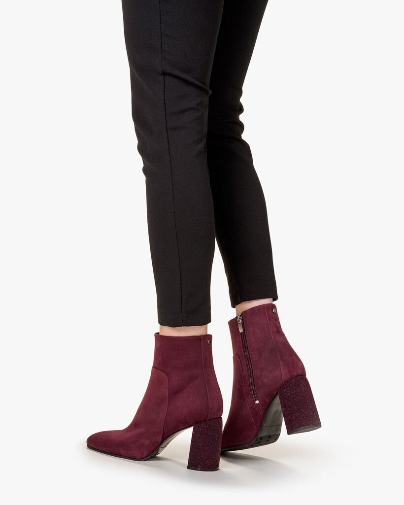Stiefelette Wildleder bordeaux