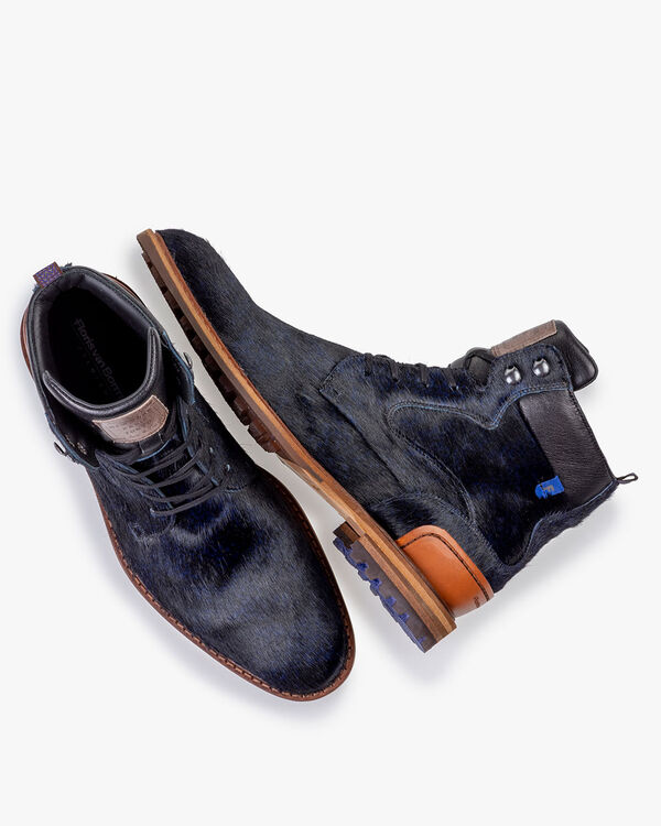 Schnürstiefel Pony blau