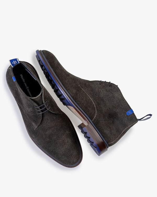 Lace boot suede dark green