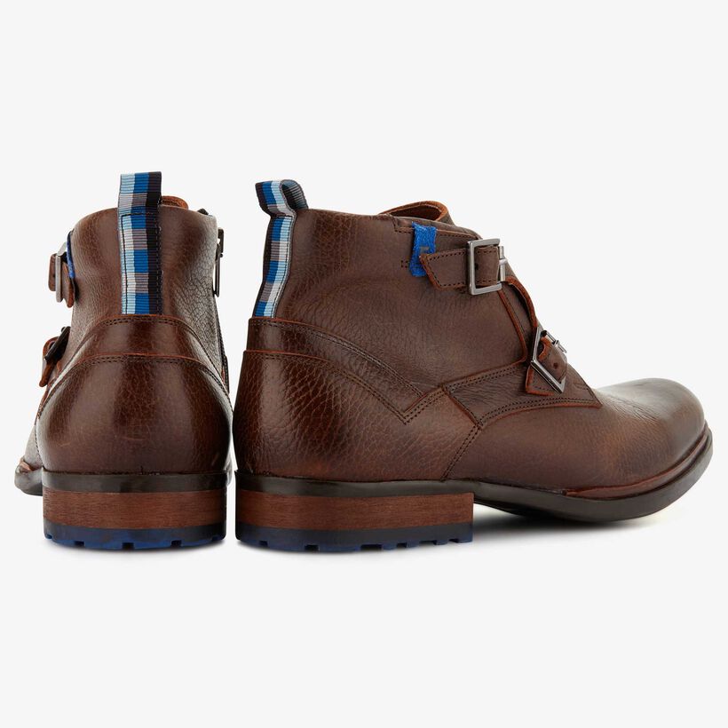 Floris van Bommel brown leather men’s boot with zip