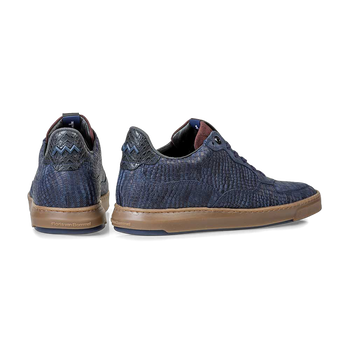Sneaker Reptilienprint blau