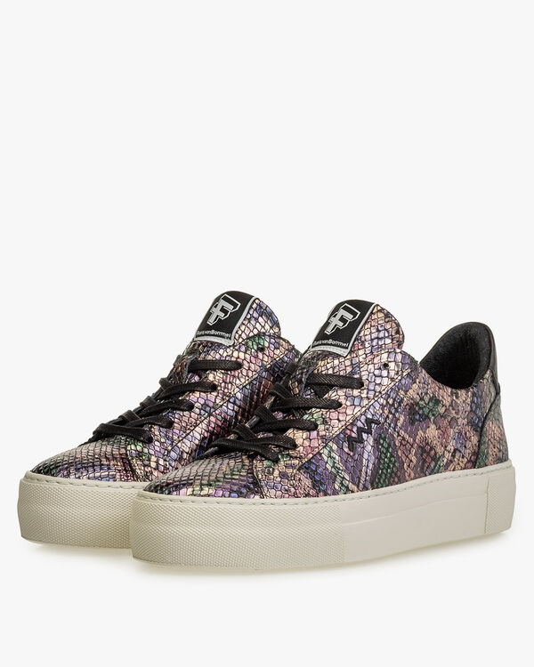 Sneaker Metallic-Print rosa