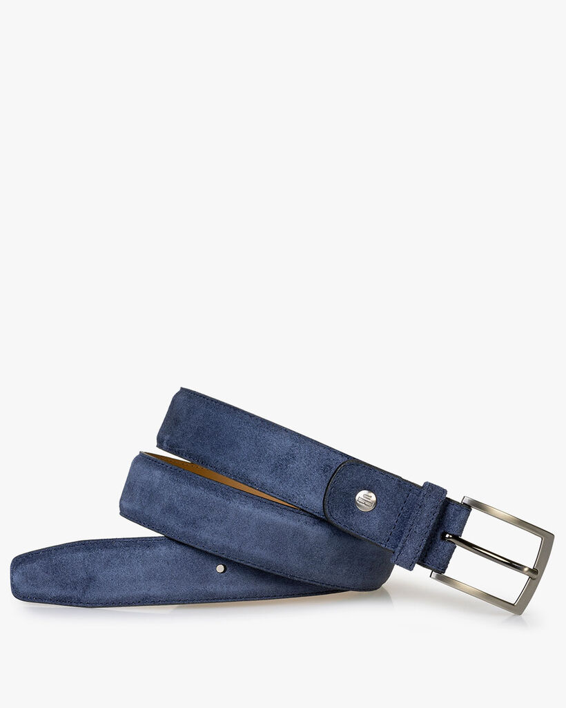 Belt suede leather blue