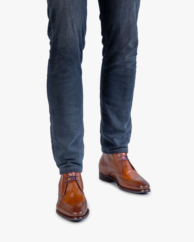 Schnürstiefel Kalbsleder cognac