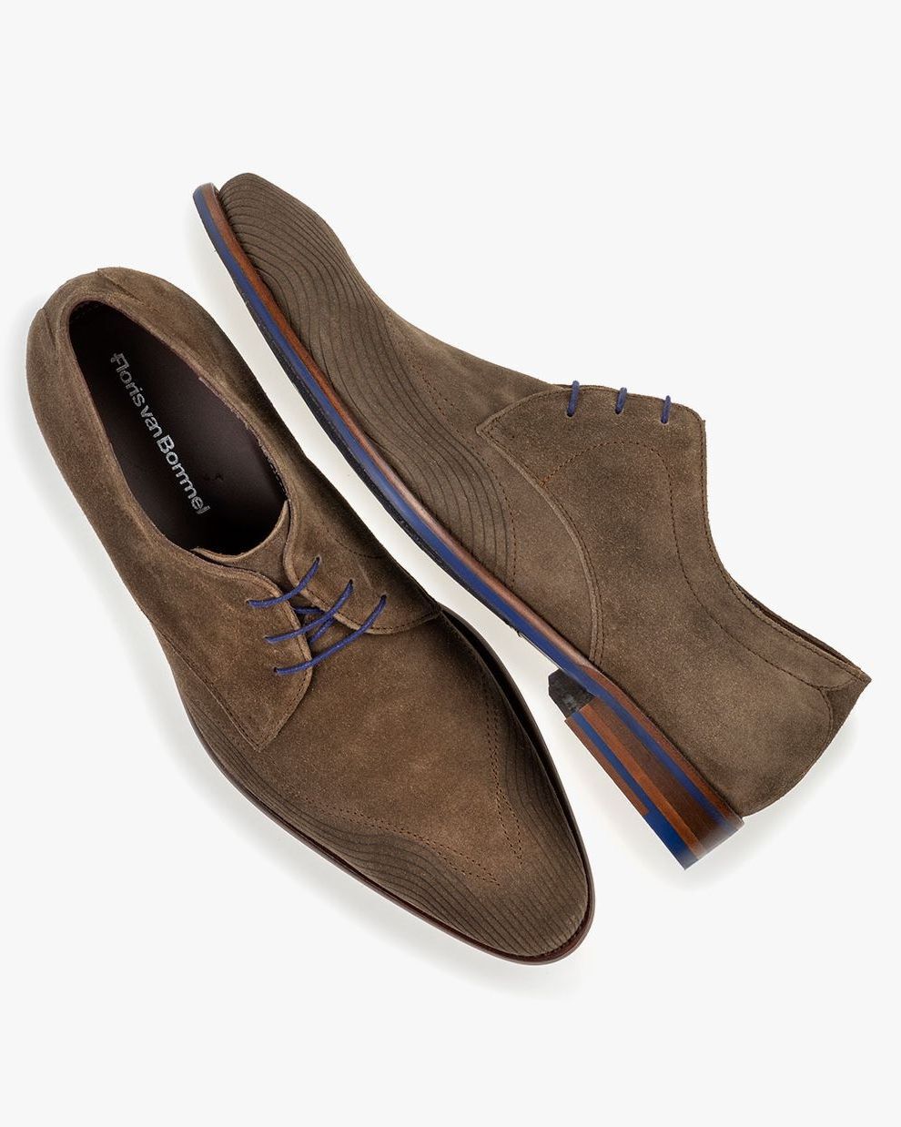 Lace shoe suede leather taupe 18177 04 Floris van Bommel Official