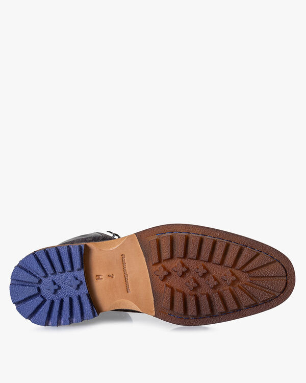 Schn&uuml;rstiefel Wildleder dunkelgrau