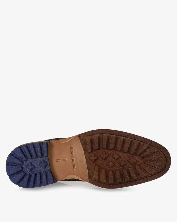 Schn&uuml;rstiefel Wildleder dunkelgr&uuml;n