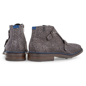 Boot with buckle closure grey