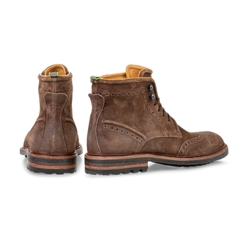 Schn&uuml;rstiefel Wildleder cognac