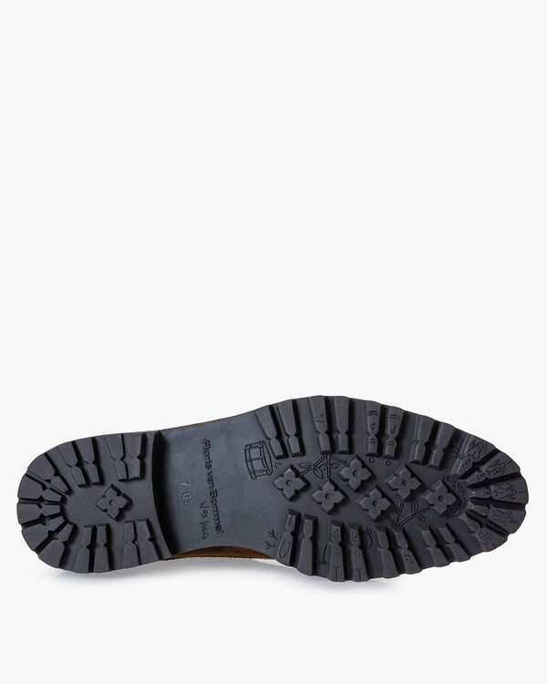 Lace boot suede cognac