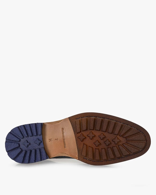 Schnürstiefel Nubukleder blau