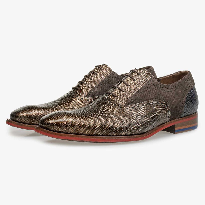 Bronze-coloured Premium leather lace shoe
