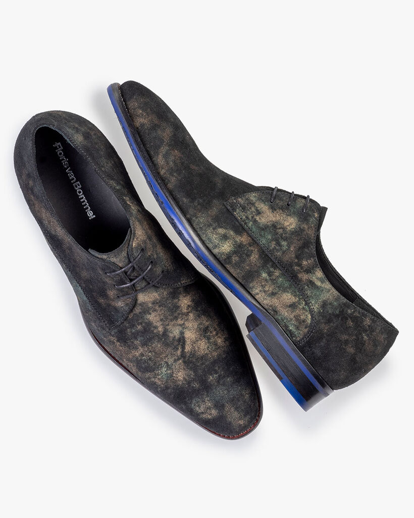 Schn&uuml;rschuh Wildleder dunkelgr&uuml;n