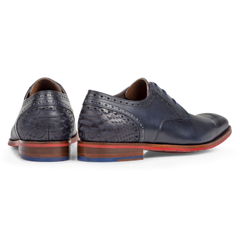 Schnürschuh Kalbsleder blau