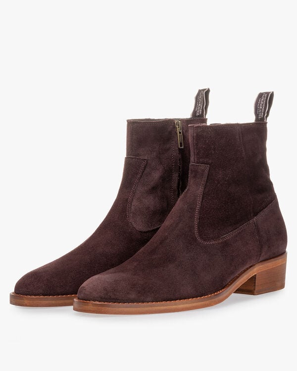 Boot suede dark brown