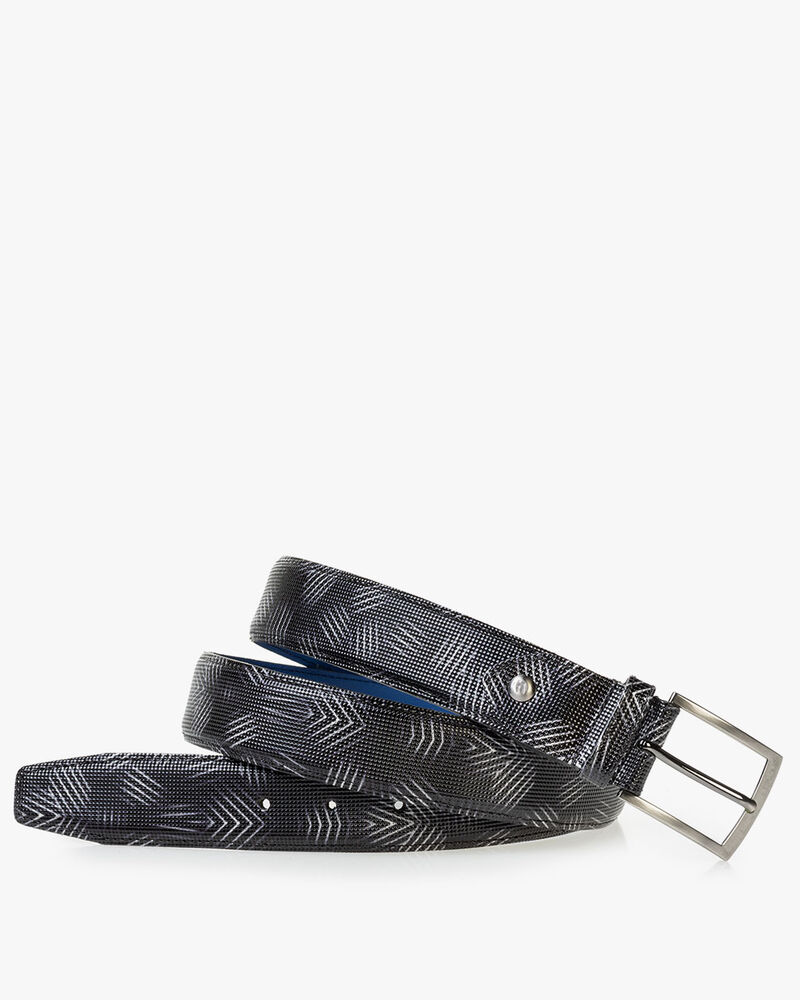 Belt patent leather black/white