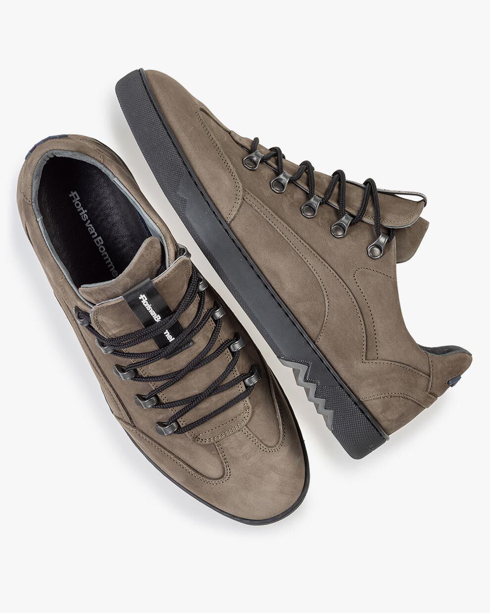 Grey nubuck leather sneaker 16464 17 Floris van Bommel Official