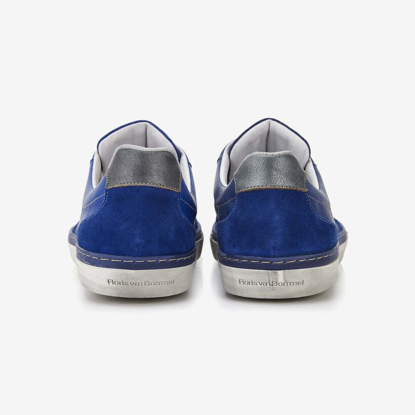 Floris van Bommel kobaltblauer Leder-Herren-Sneaker
