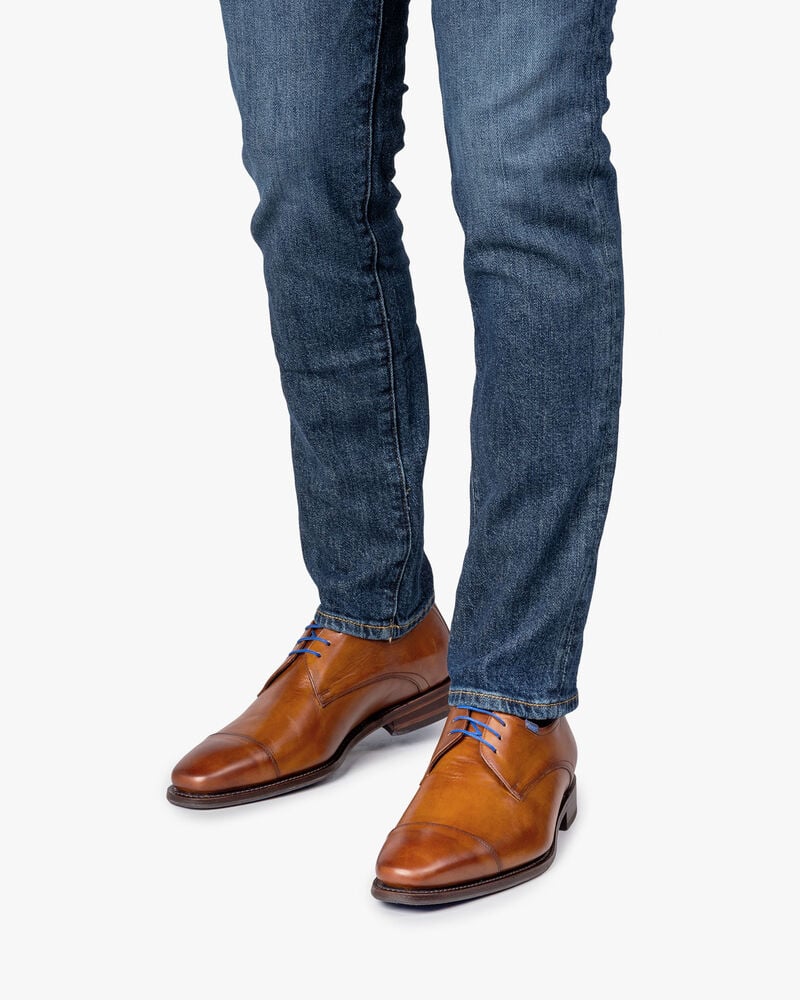 Lace shoe calf leather cognac