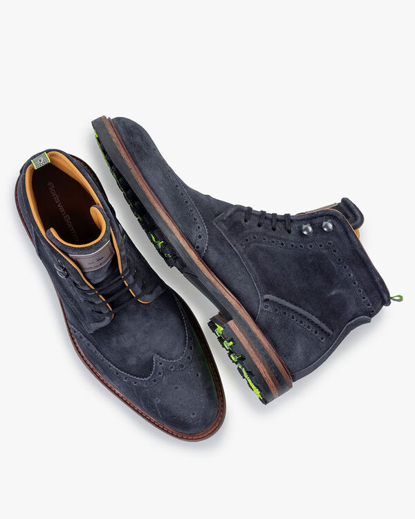 Schnürstiefel Wildleder schwarz