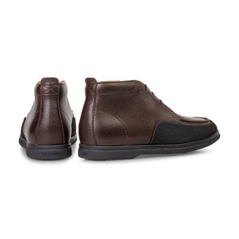 Lace boot printed leather brown