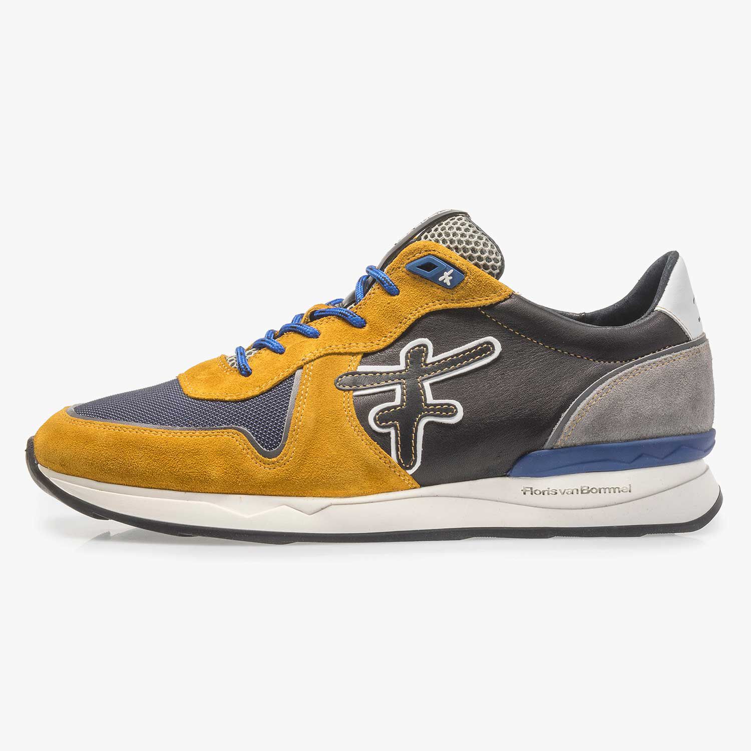 Mustard yellow suede leather sneaker 16284 31 Floris van Bommel
