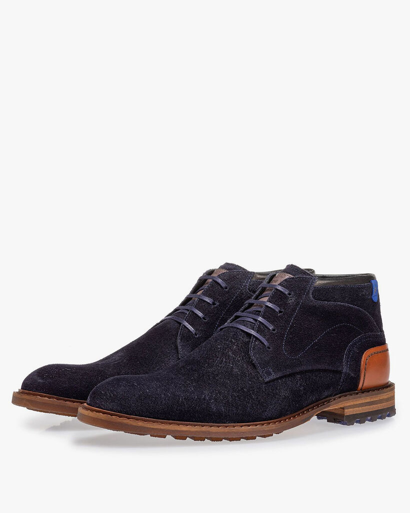 Crepi boot blue suede leather
