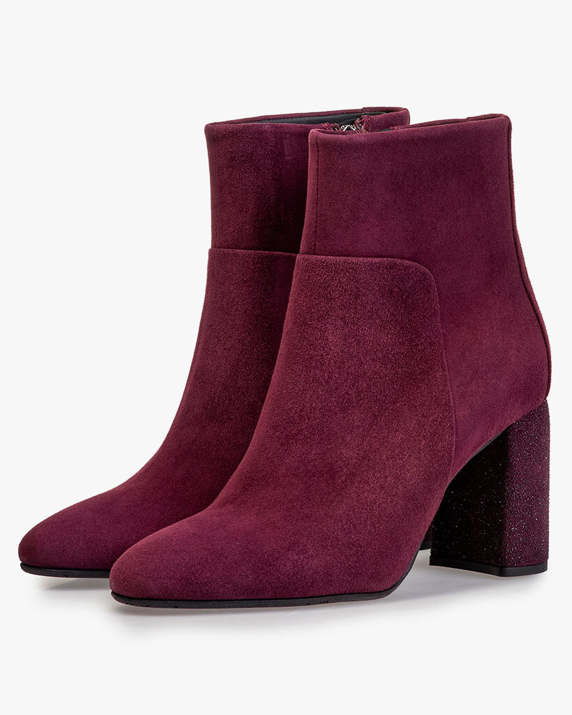 Stiefelette Wildleder bordeaux