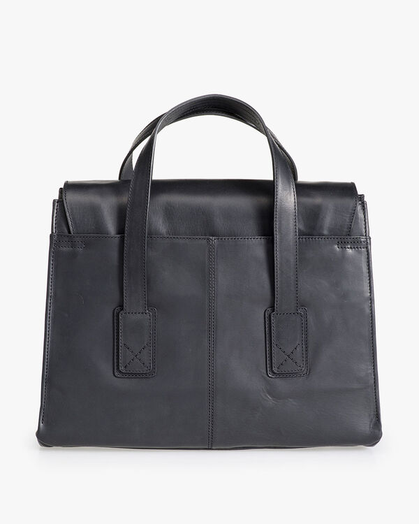 Schwarze Leder-Business-Tasche