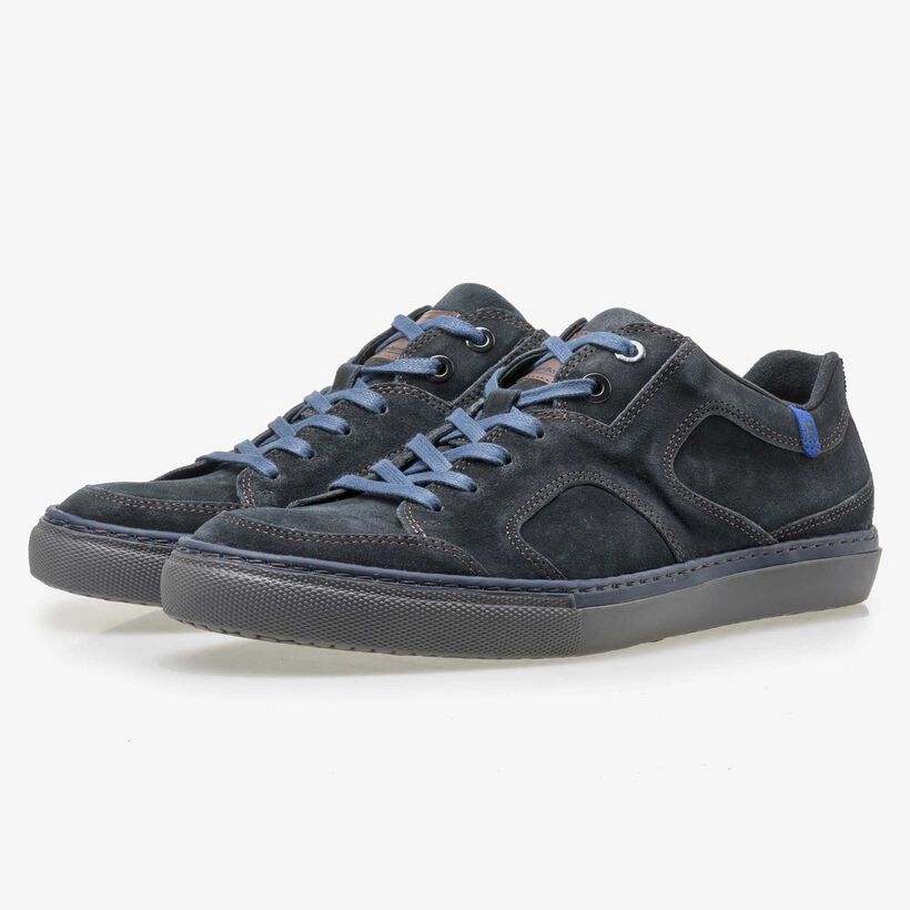 Floris van Bommel men’s dark blue suede leather sneaker