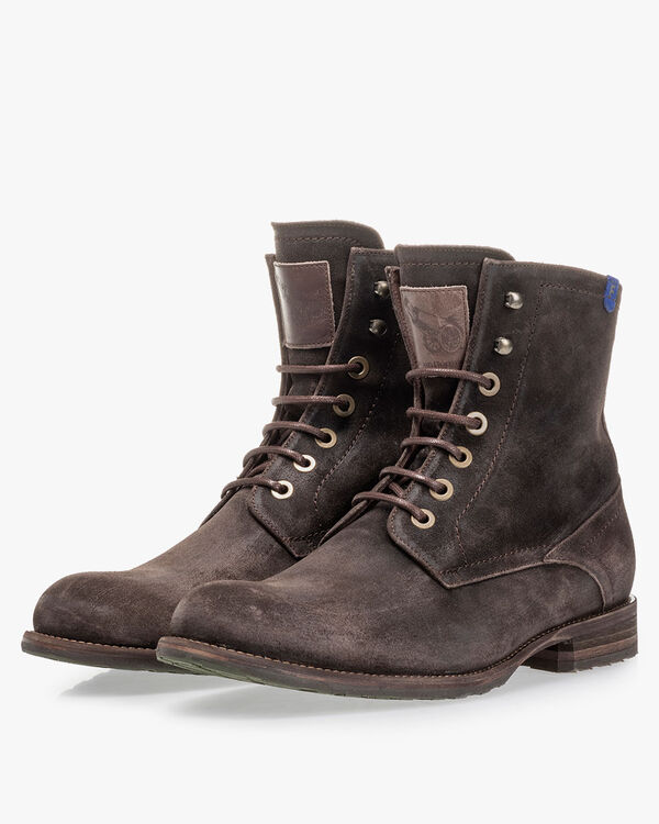 Gefütterter Schnürstiefel braun