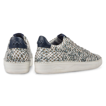 Sneaker printed leather sand-coloured