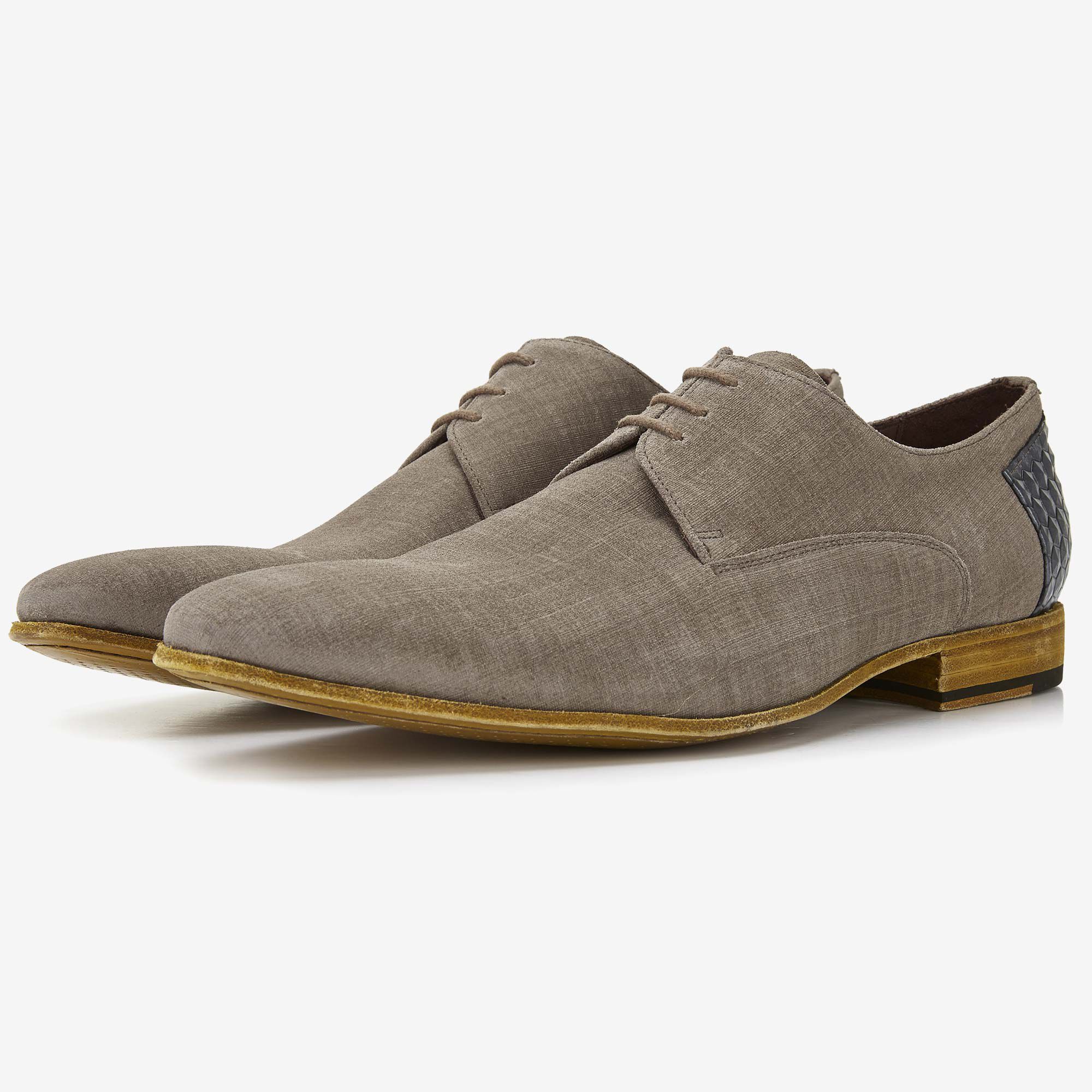 Taupe suede men's lace-up shoe 14312/03 Floris van Bommel